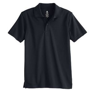 Boys Chaps School Uniform Solid Performance Polo - Size M(10/12) - Dark Blue